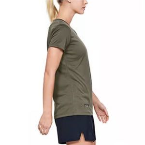 UNDER ARMOUR Women’s UA Tactical Fitted Training Crewneck LARGE Army Green VGC!
